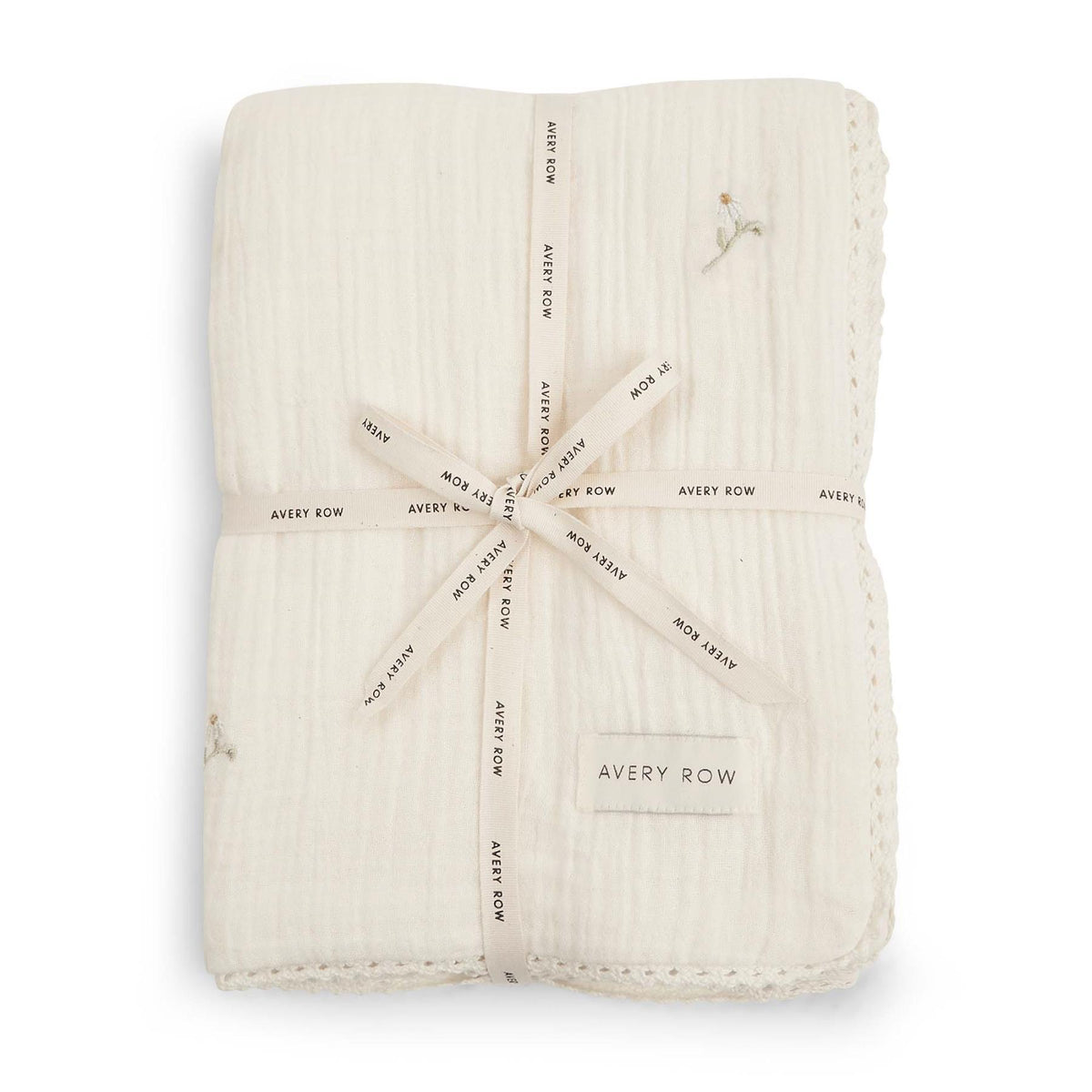 Embroidered Muslin Blanket - Anemone