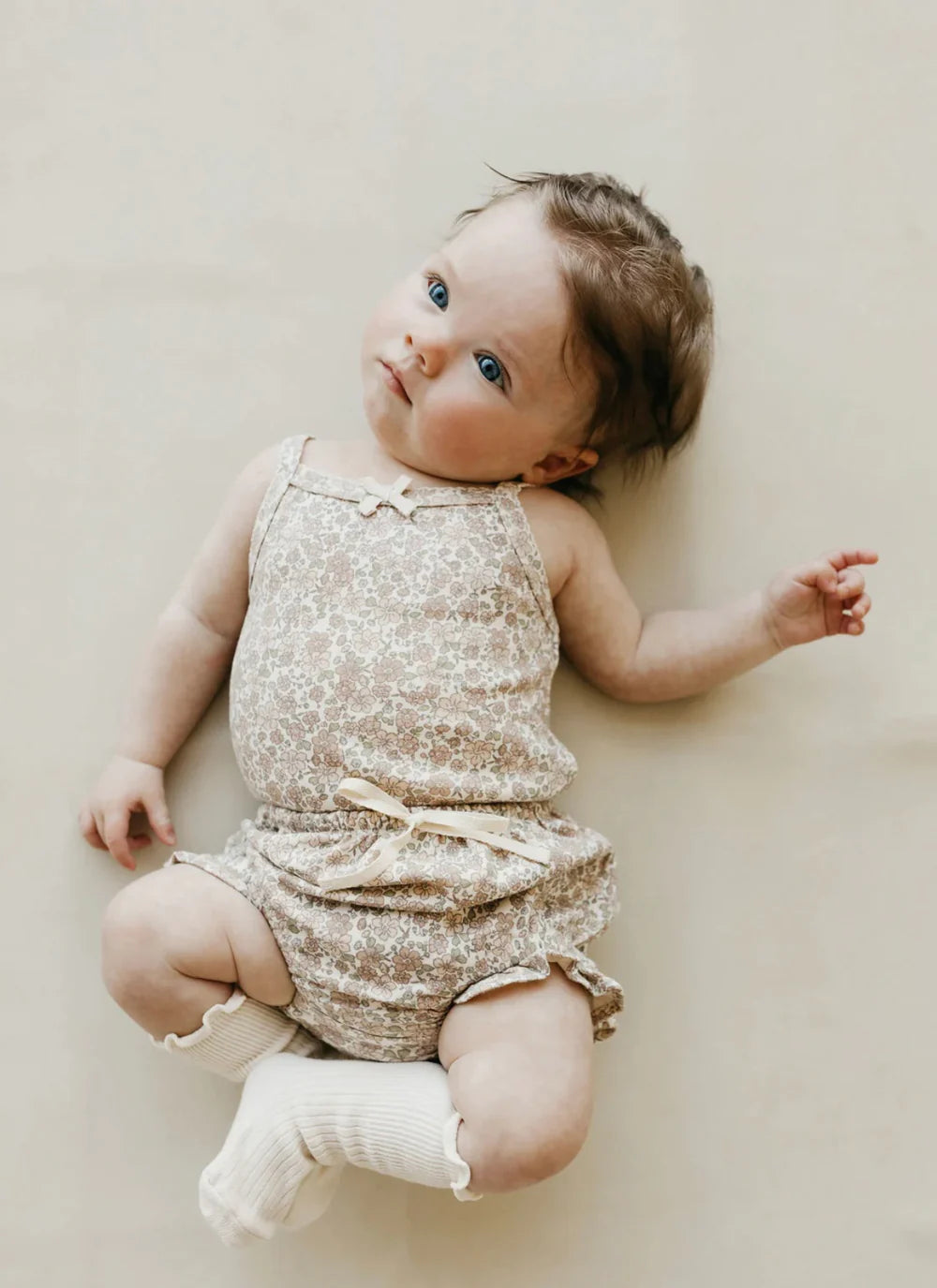 Organic Cotton Frill Bloomer - Chloe Floral Tofu | Jamie Kay