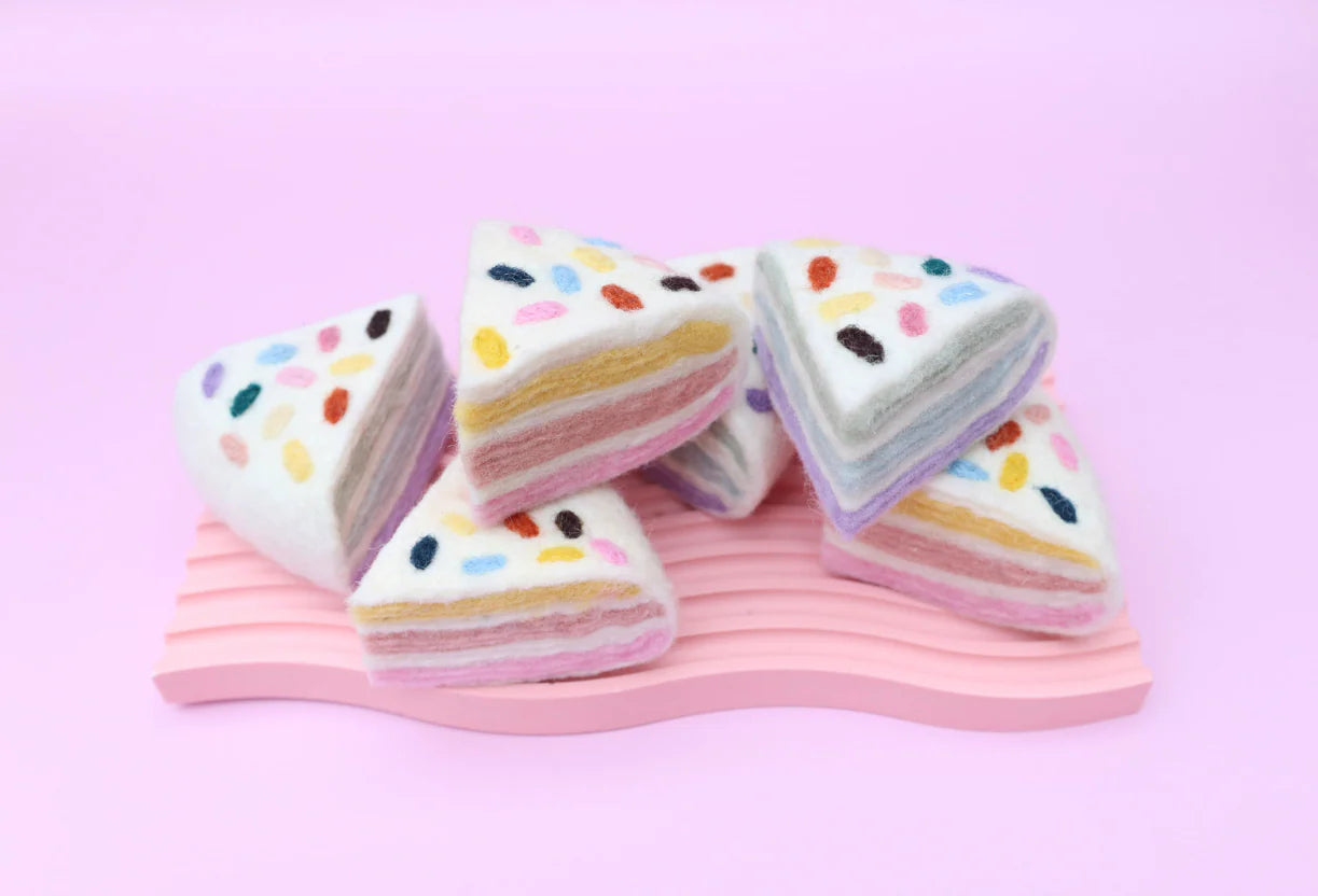 Confetti Rainbow Cake Slices - 2 Pc Set | Juni Moon