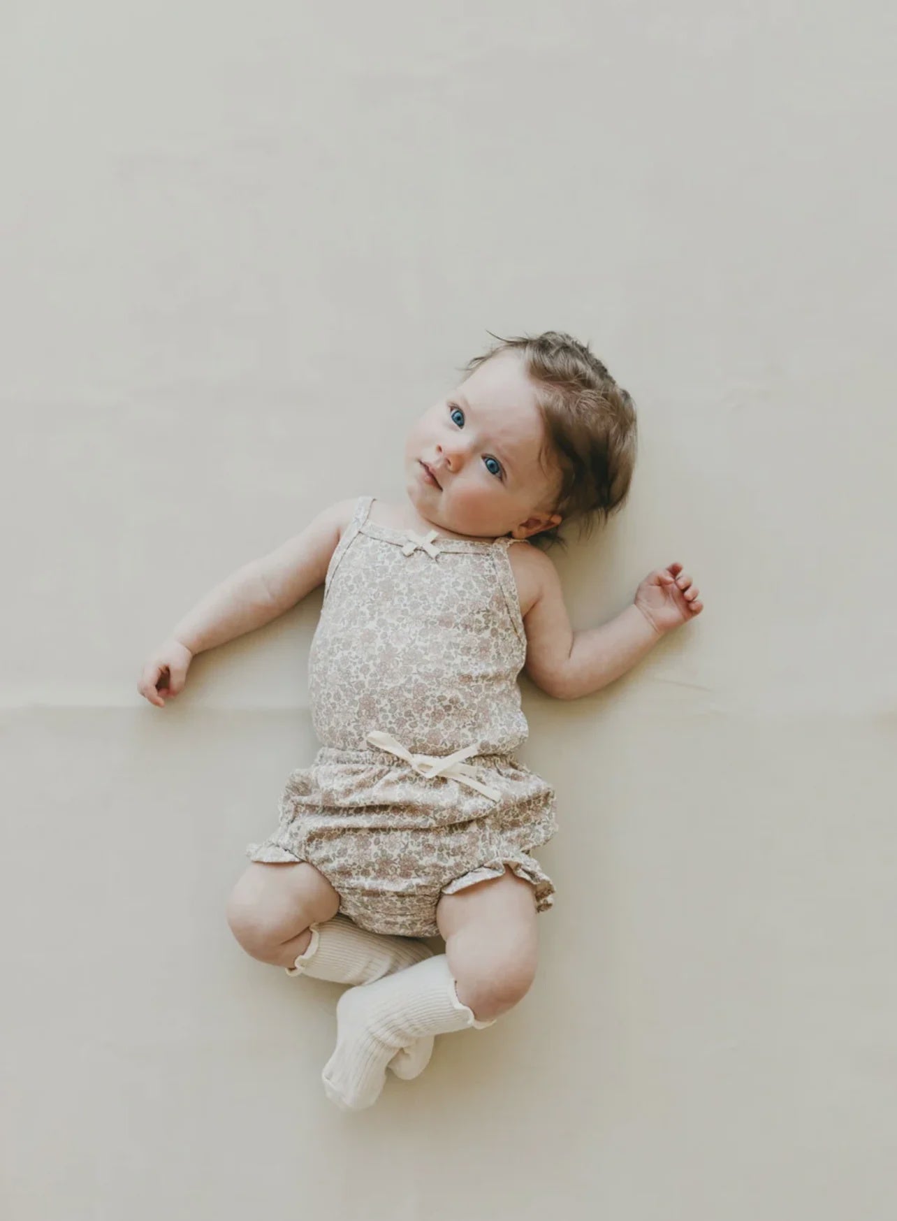 Organic Cotton Bridget Singlet Bodysuit - Chloe Floral Tofu | Jamie Kay