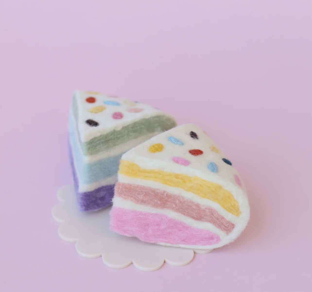 Confetti Rainbow Cake Slices - 2 Pc Set | Juni Moon