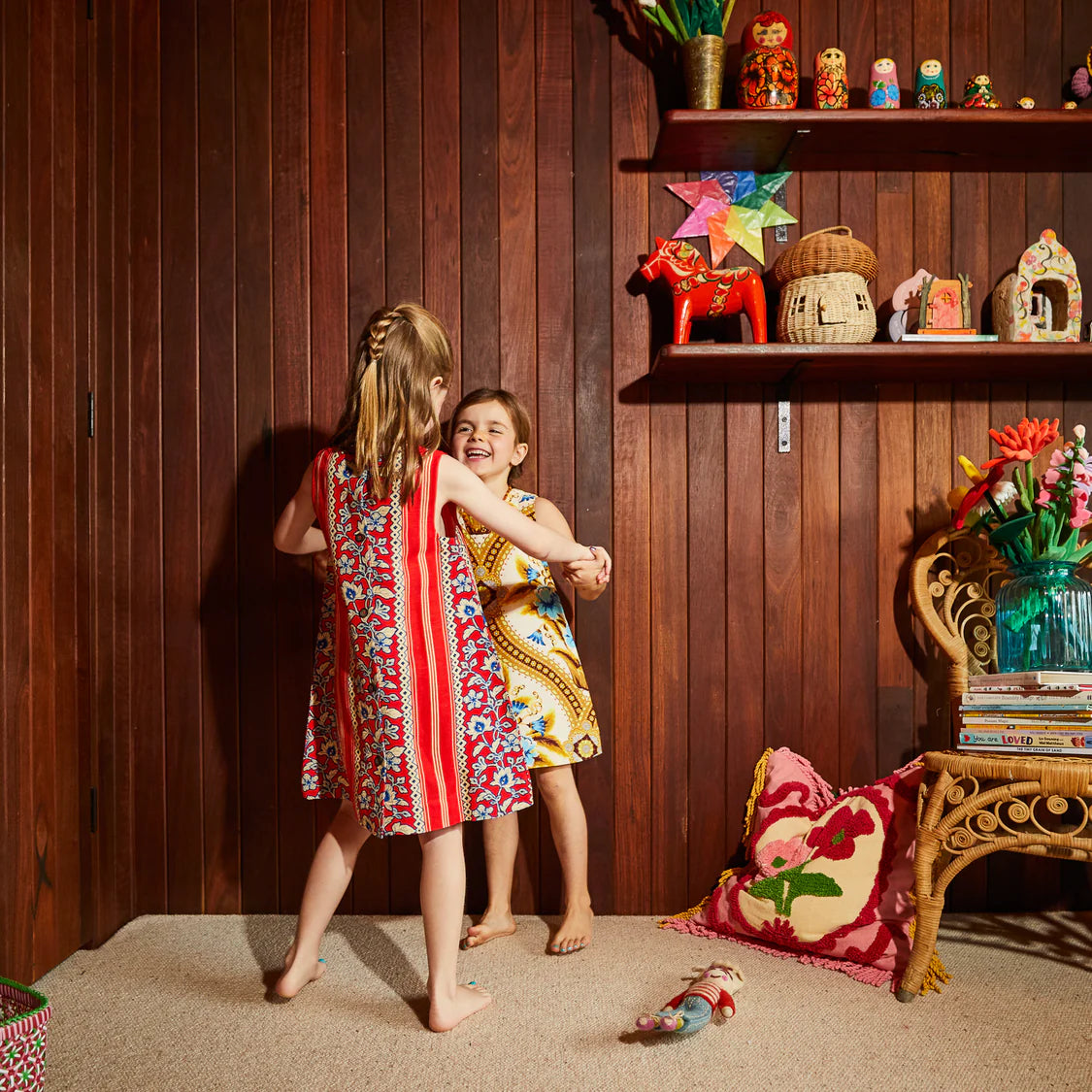 Thea Kids Shift Dress | Sage x Clare