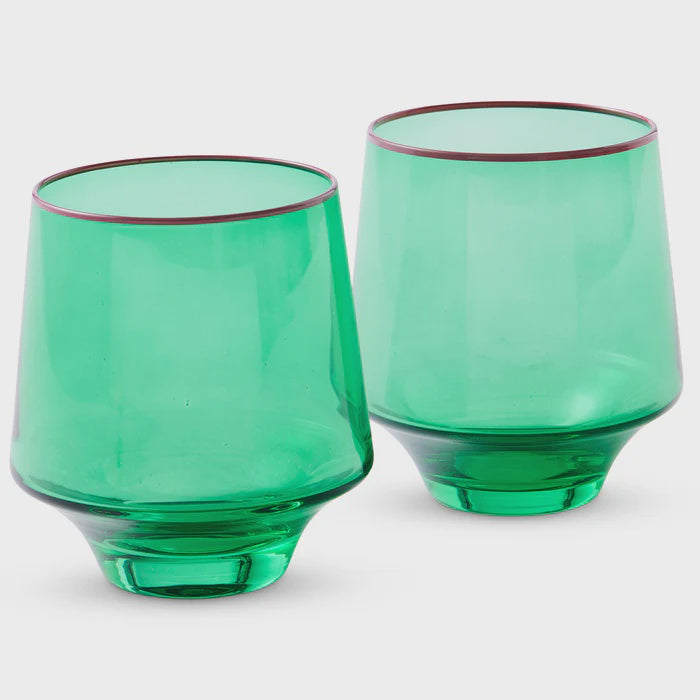 Jaded Tumbler Glass 2P Set One Size | Kip & Co