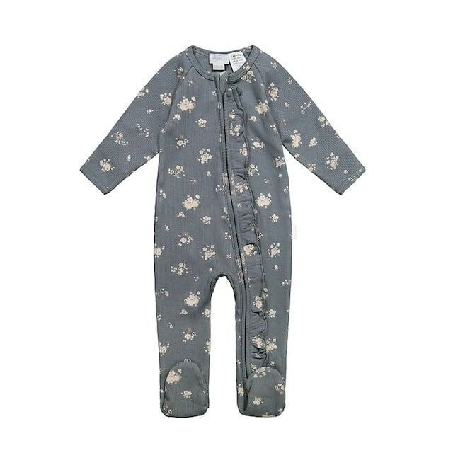 Organic Cotton Fine Rib Melanie Onesie - Petite Fleur Lava Smoke | Jamie Kay