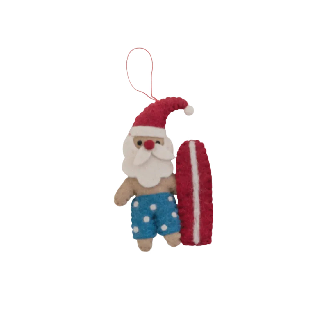 Surfing Santa with Blue Shorts | Pashom
