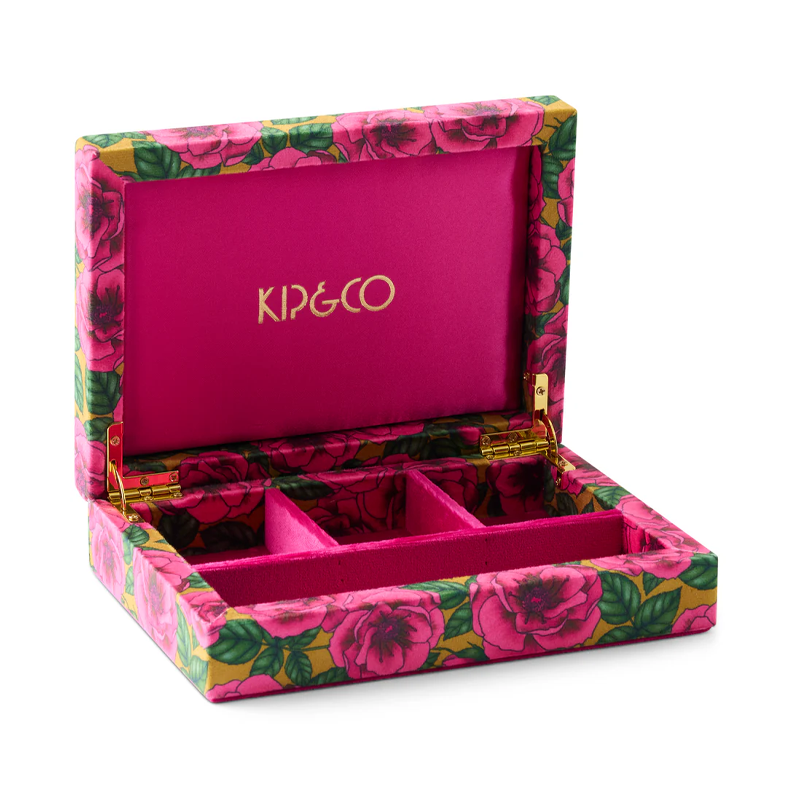 Golden Peony Velvet Jewellery Box - Small | Kip & Co