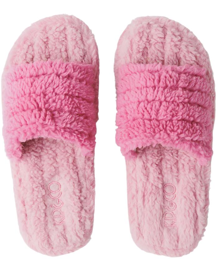 Poochie Pink Quilted Sherpa Adult Slippers | Kip & Co