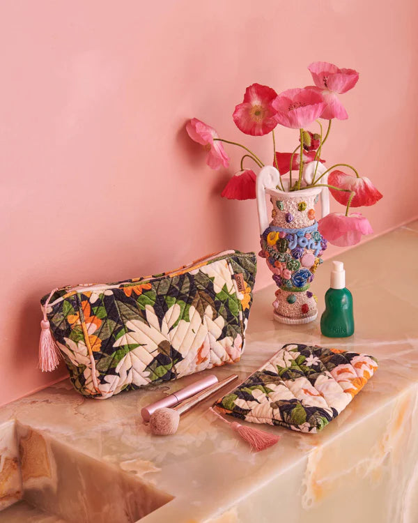 Dreamy Floral Velvet Cosmetics Purse One Size | Kip & Co