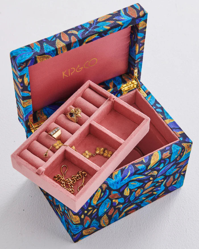 Fallen Leaves Velvet Jewellery Box Large | Kip & Co