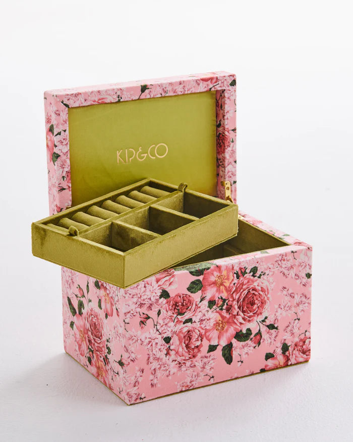 Rose Garden Velvet Jewellery Box Large | Kip & Co