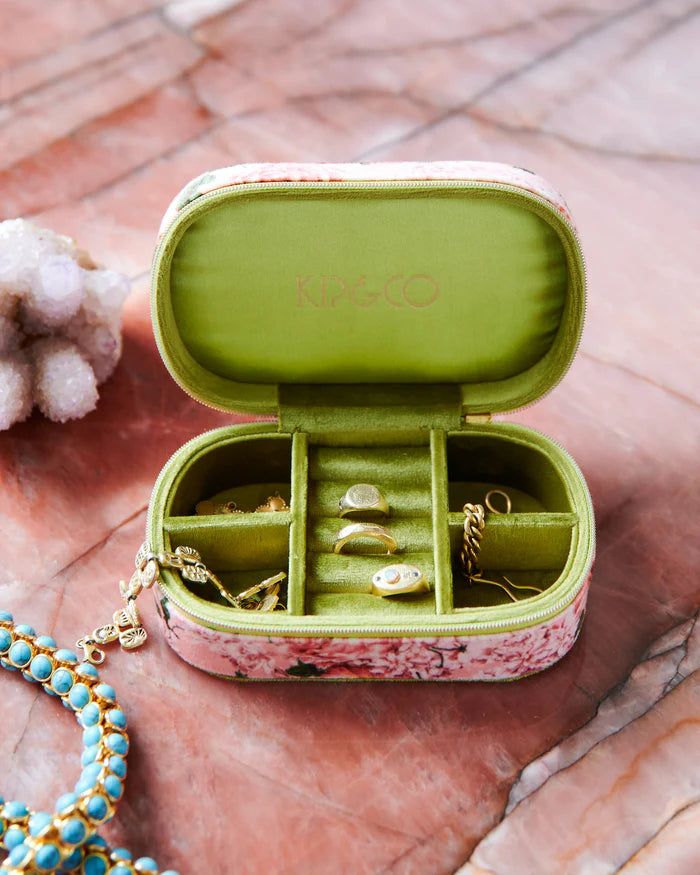 Rose Garden Travel Velvet Jewellery Box | Kip & Co