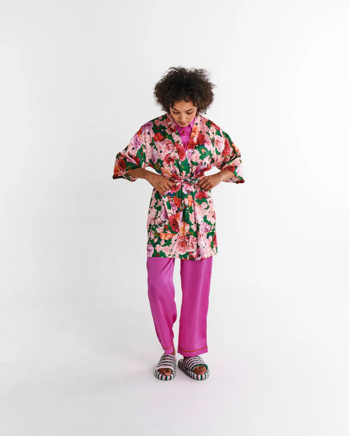 Rose Garden Satin Robe | Kip & Co