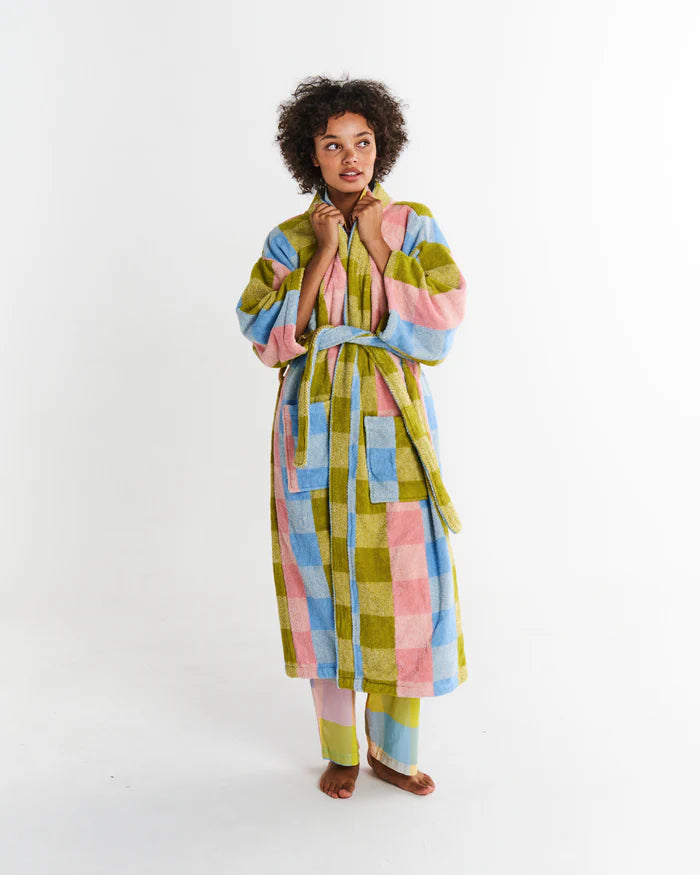 Corfu Tartan Terry Bath Robe | Kip & Co