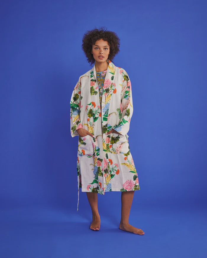 Bouquet Beauty Linen Robe  | Kip & Co