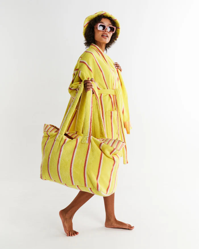 Pina Colada Stripe Terry Oversized Beach Bag One Size | Kip & Co