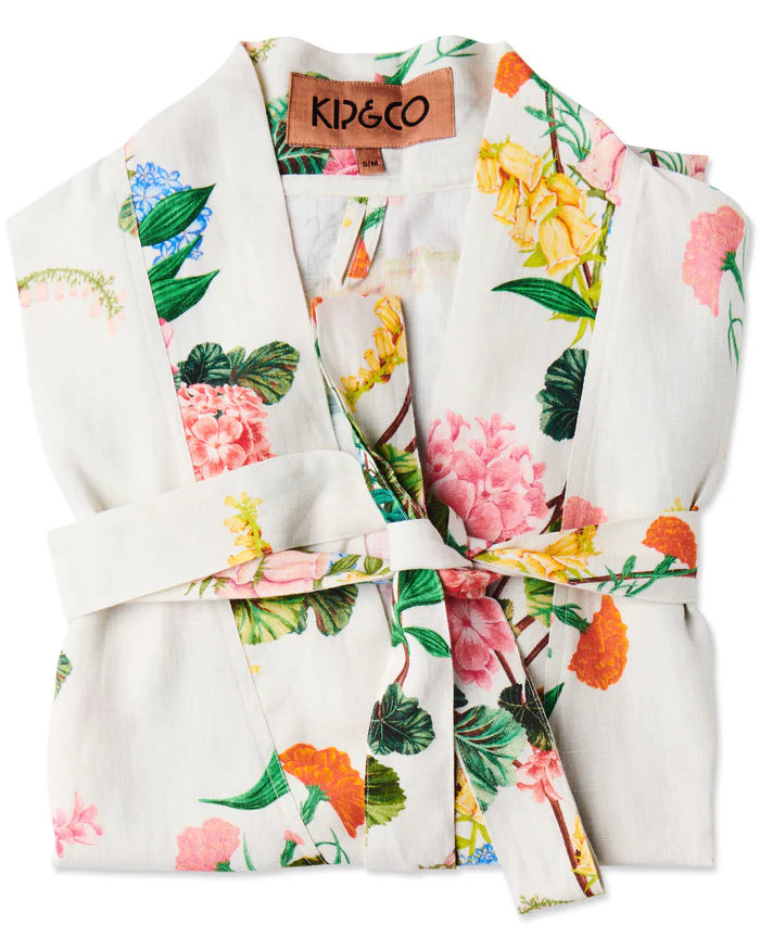 Bouquet Beauty Linen Robe  | Kip & Co