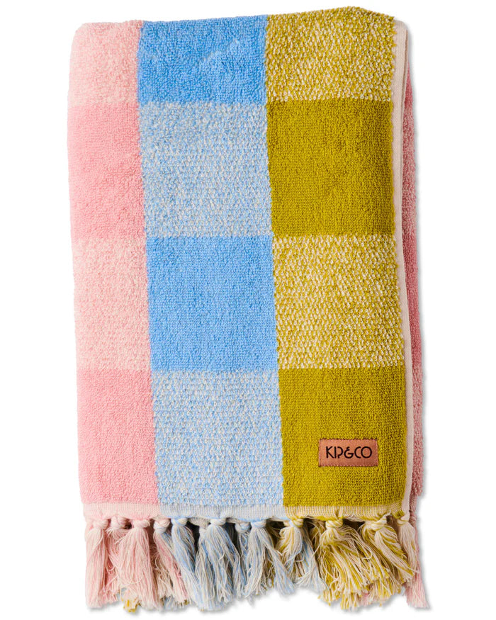 Corfu Tartan Terry Bath Towel One Size | Kip & Co