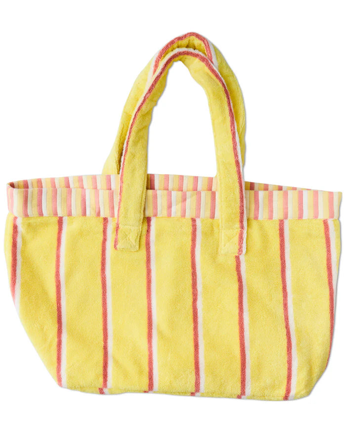 Pina Colada Stripe Terry Oversized Beach Bag One Size | Kip & Co