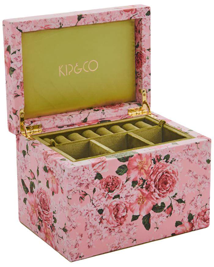 Rose Garden Velvet Jewellery Box Large | Kip & Co