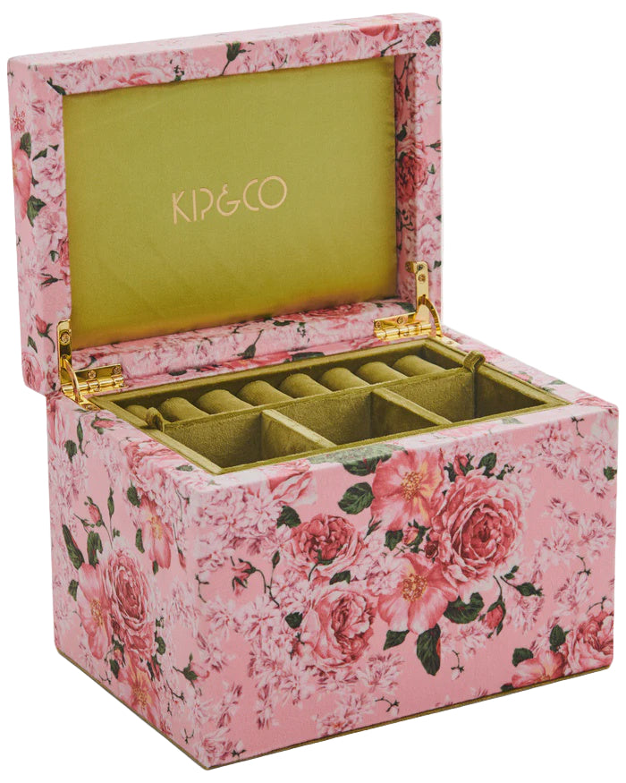 Rose Garden Velvet Jewellery Box Large | Kip & Co