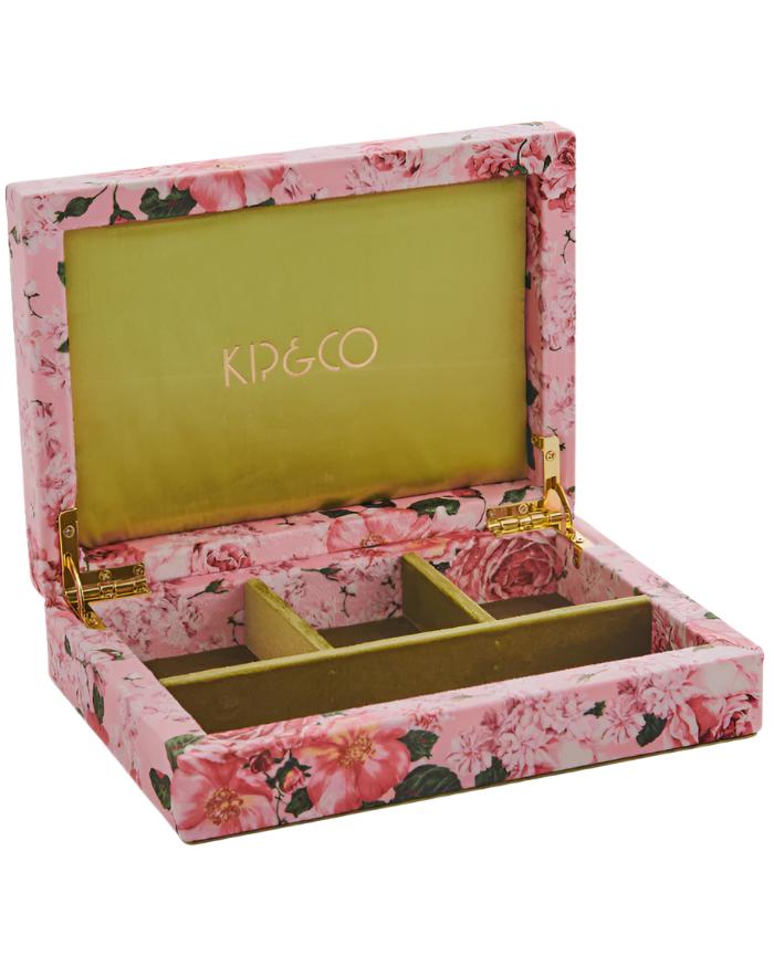 Rose Garden Velvet Jewellery Box Small Small | Kip & Co