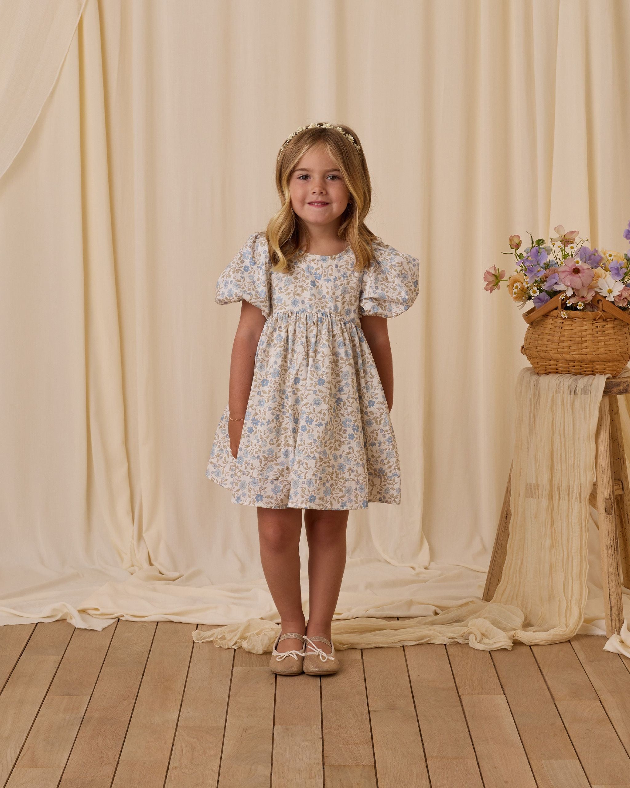 Luna Dress | Blue Garden | Noralee