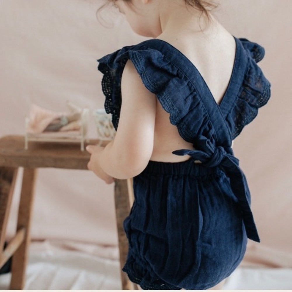 Cotton Muslin Evie Playsuit - Peacock | Jamie Kay
