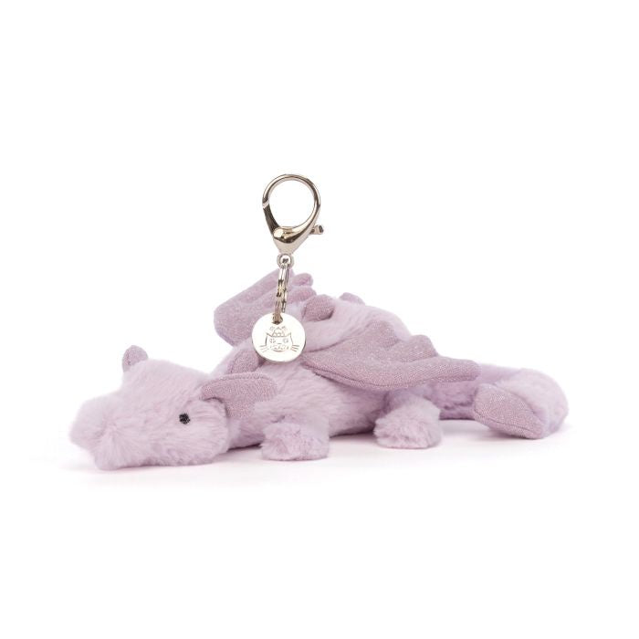 Lavender Dragon Bag Charm Lavender & Glitter 12x8x22cm| Jellycat