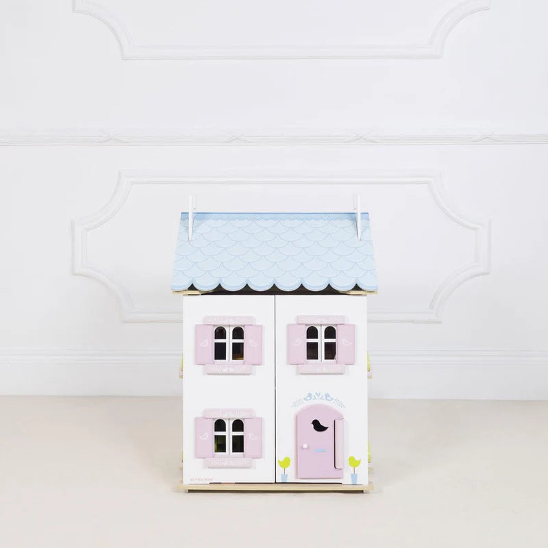 BLUE BIRD COTTAGE DOLLS HOUSE WITH FURNITURE | Le Toy Van