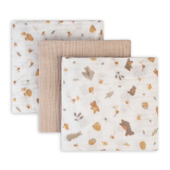 Muslin 3pk - Nectar Bear | The Little Linen Company