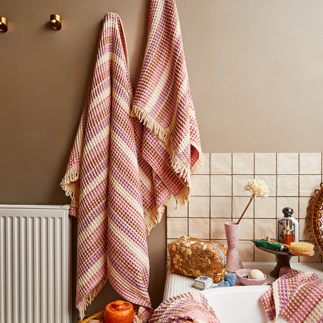 Kanti Waffle Towel - Posy | Sage x Clare