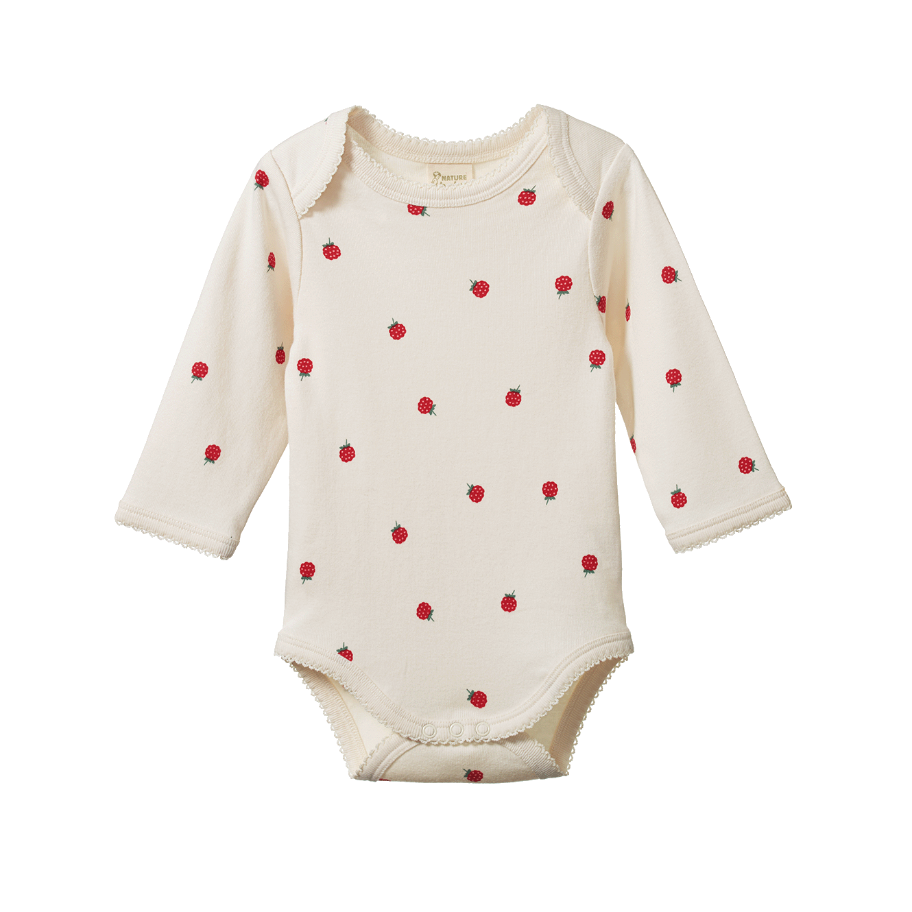 LONG SLEEVE BODYSUIT || Raspberry Print | Nature Baby