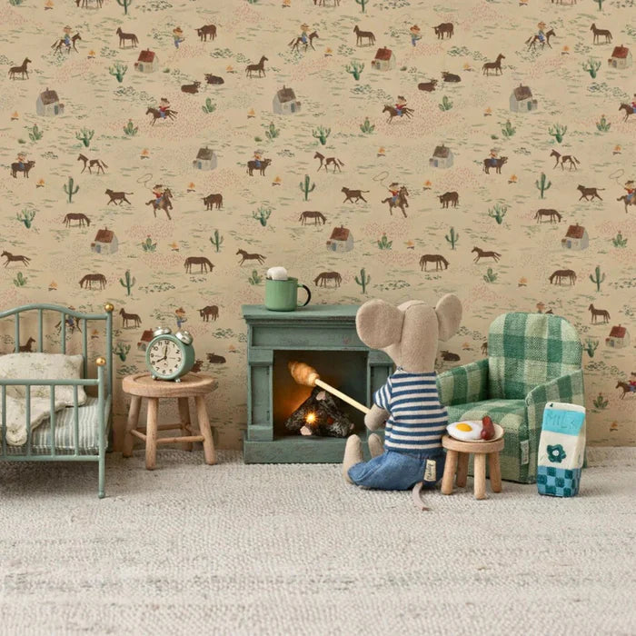Folding Chair Mouse Green Check | Maileg
