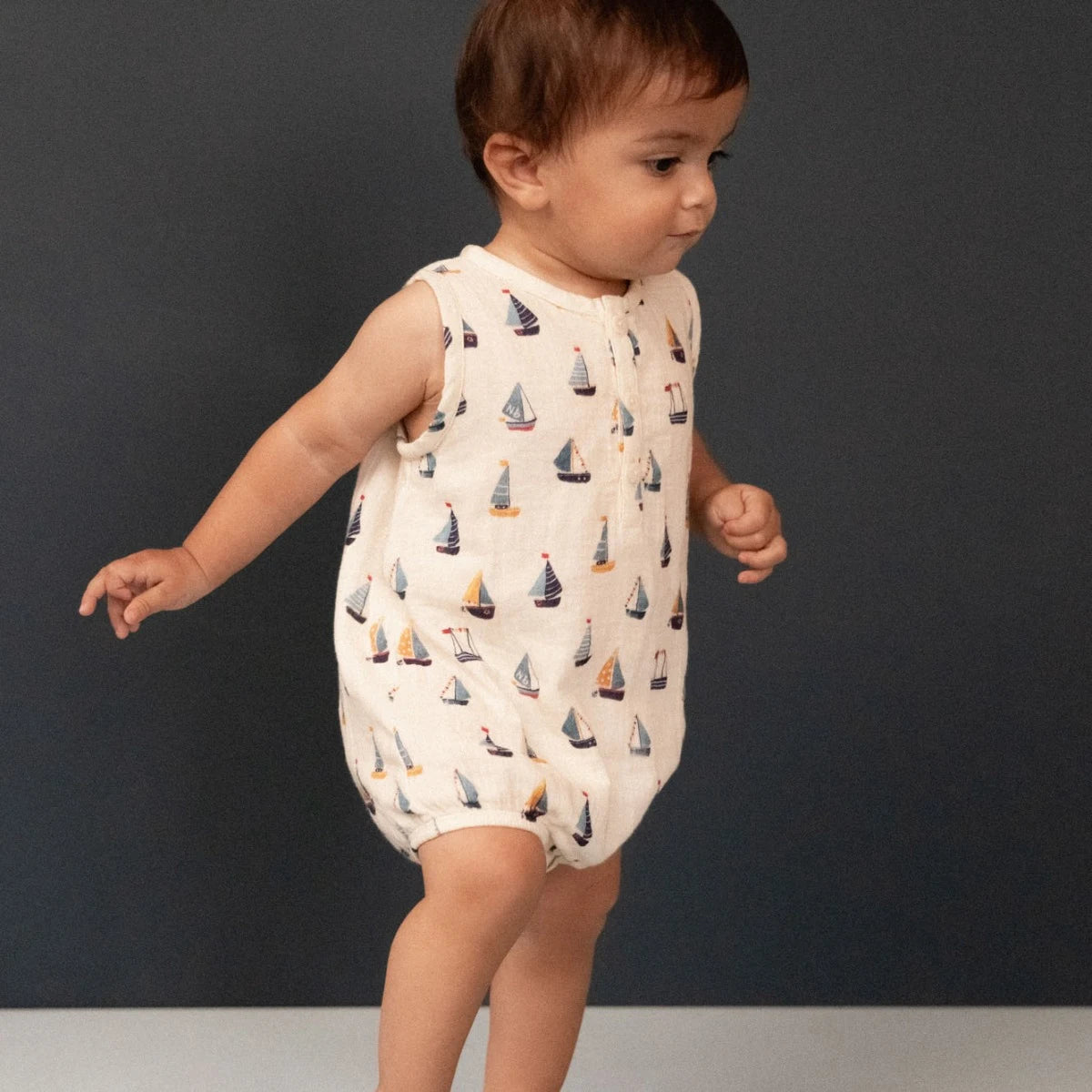 Cedar Suit Muslin || Regatta Print | Nature Baby