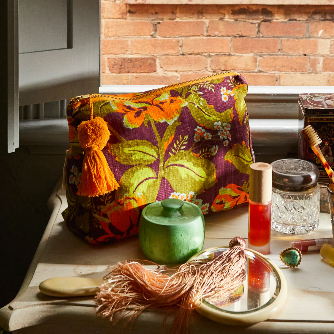 Margot Cosmetic Bag | Sage x Clare