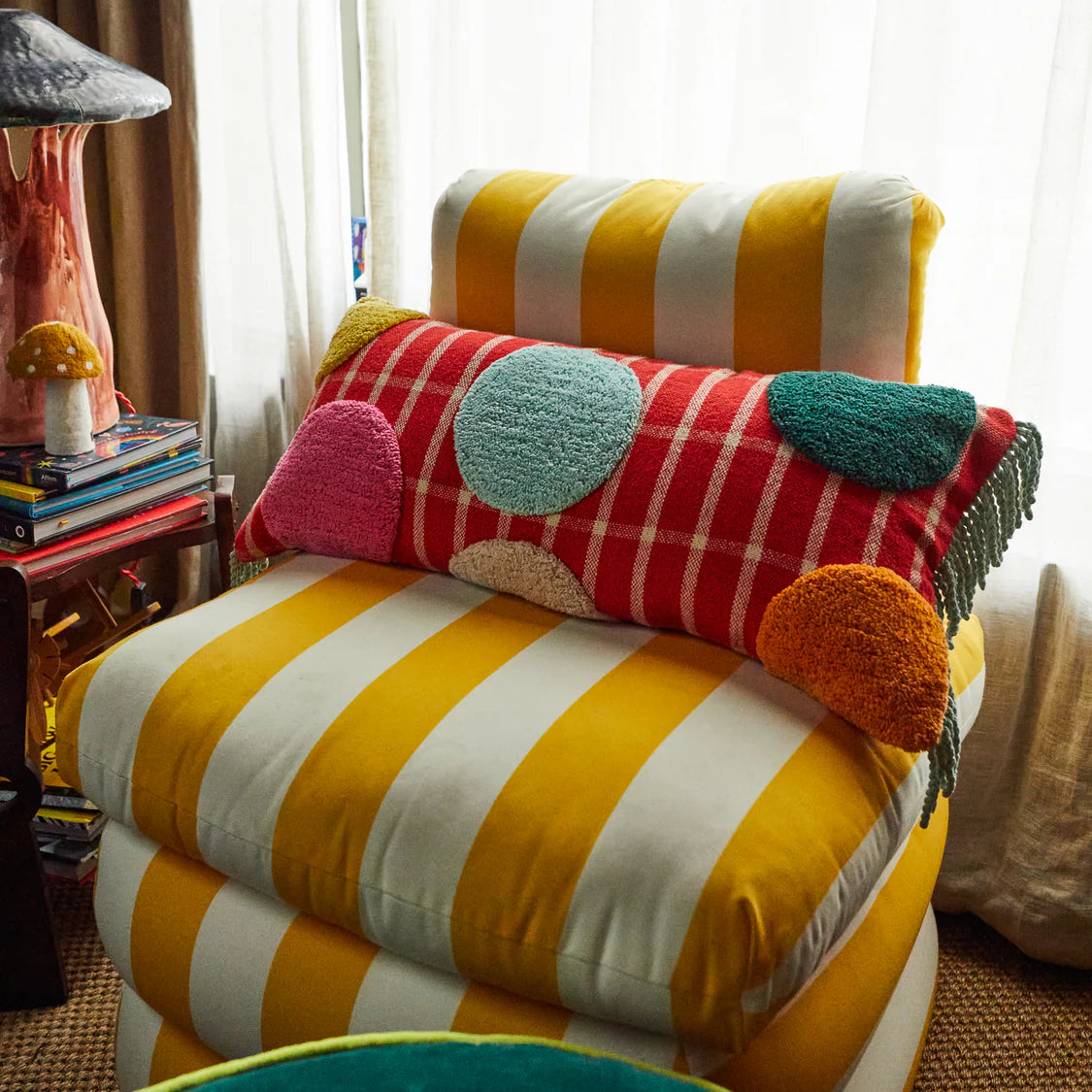 Remi Tufted Cushion || Scarlet Feather Insert | Sage & Clare