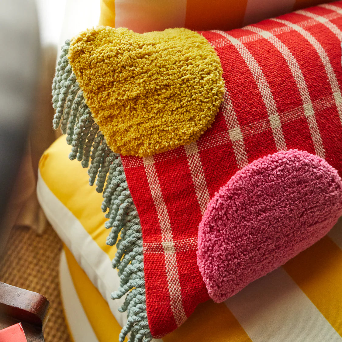Remi Tufted Cushion || Scarlet Feather Insert | Sage & Clare