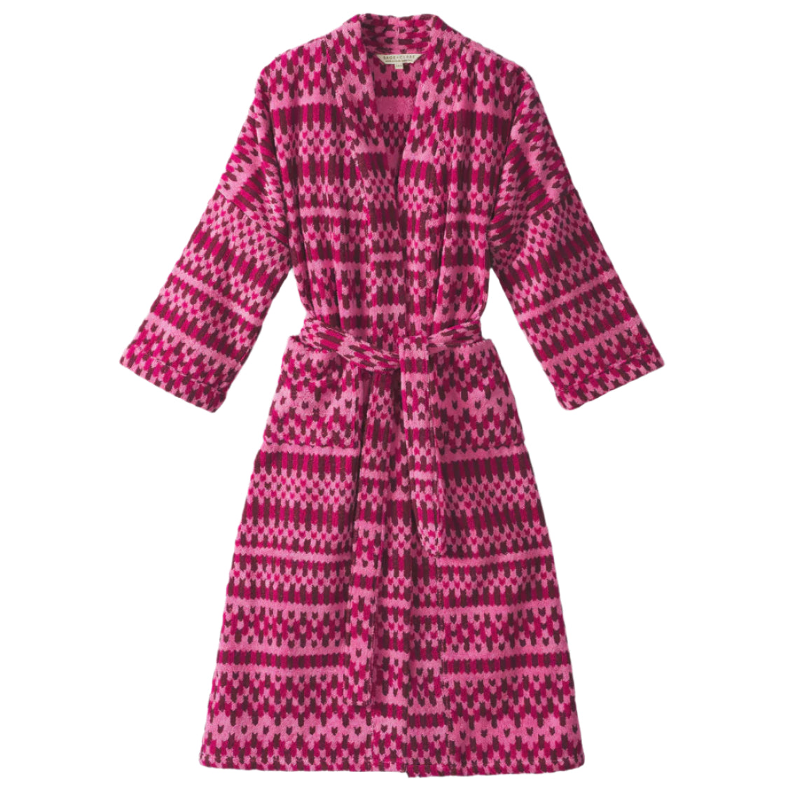 Arlette Towelling Robe - Cosmo Pink | Sage x Clare