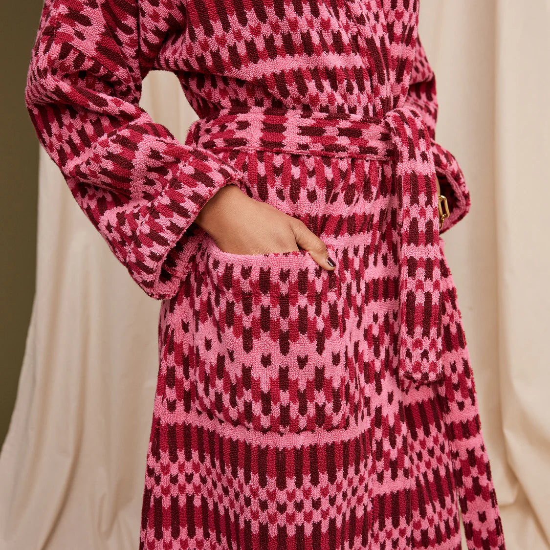 Arlette Towelling Robe - Cosmo Pink | Sage x Clare