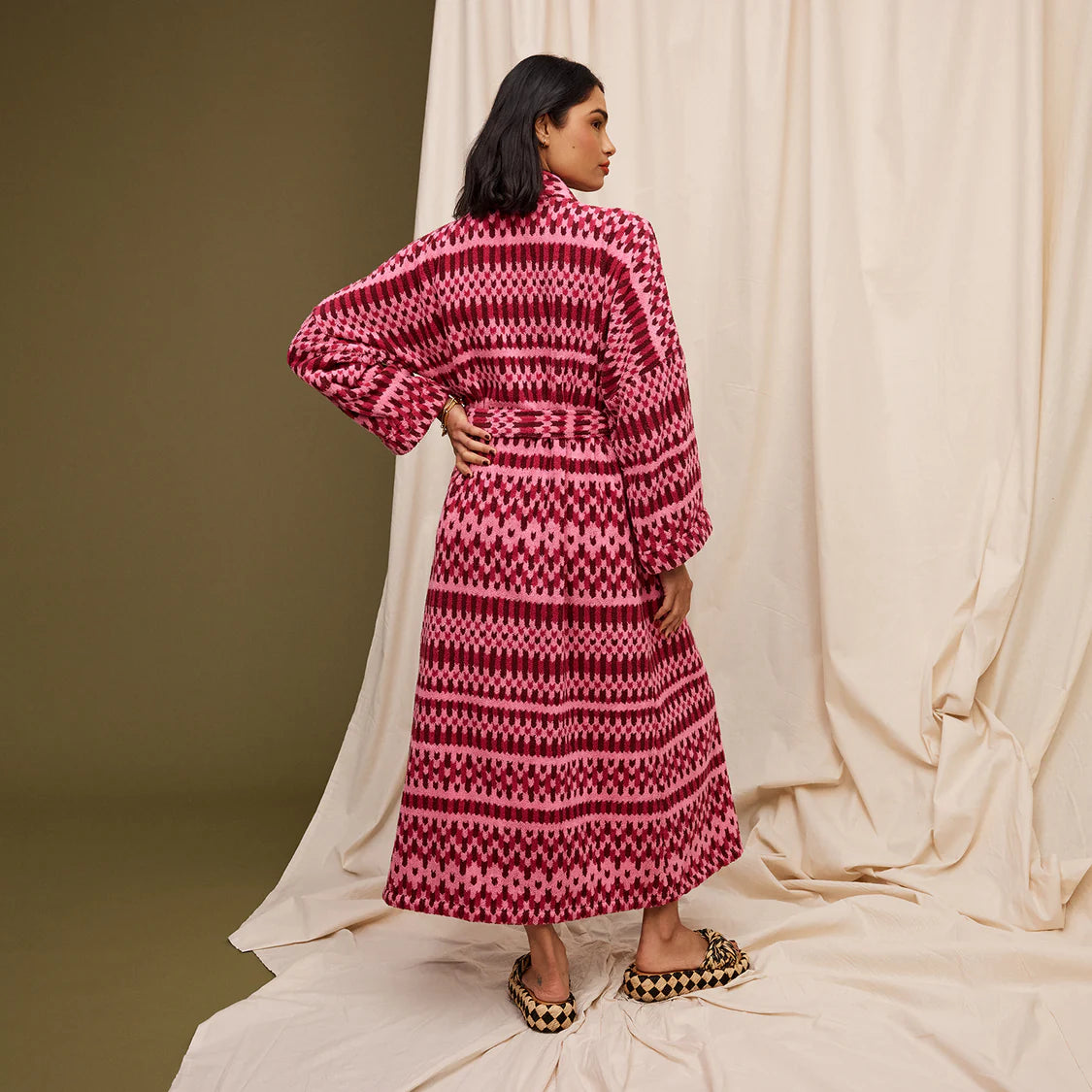 Arlette Towelling Robe - Cosmo Pink | Sage x Clare