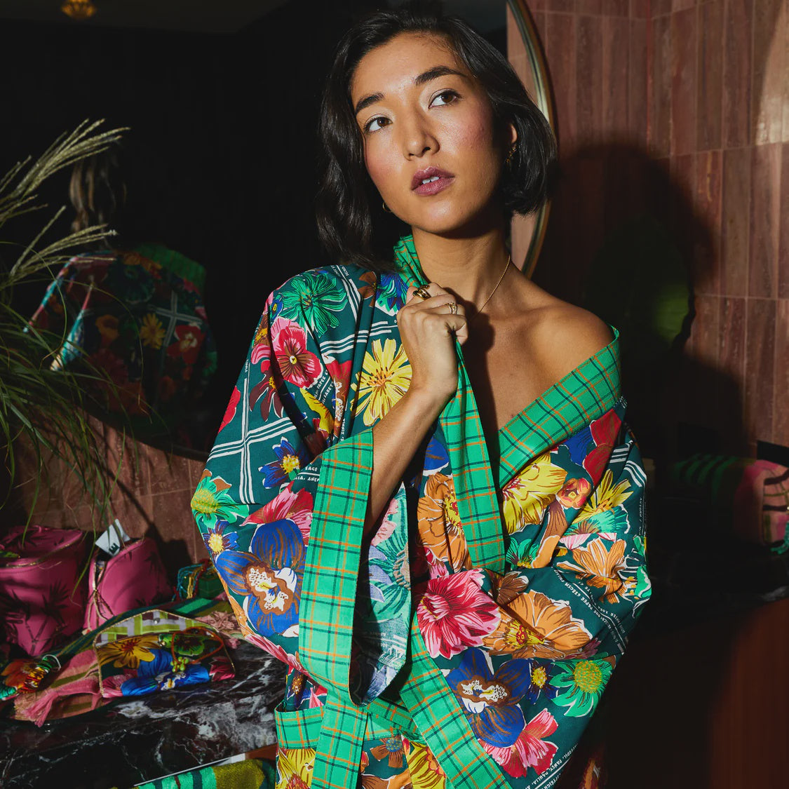 Ines Cotton Robe | Sage x Clare