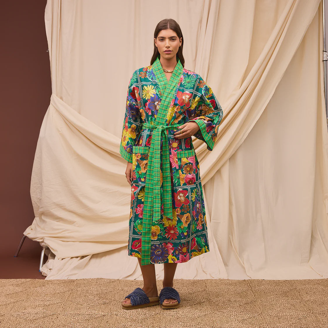 Ines Cotton Robe | Sage x Clare