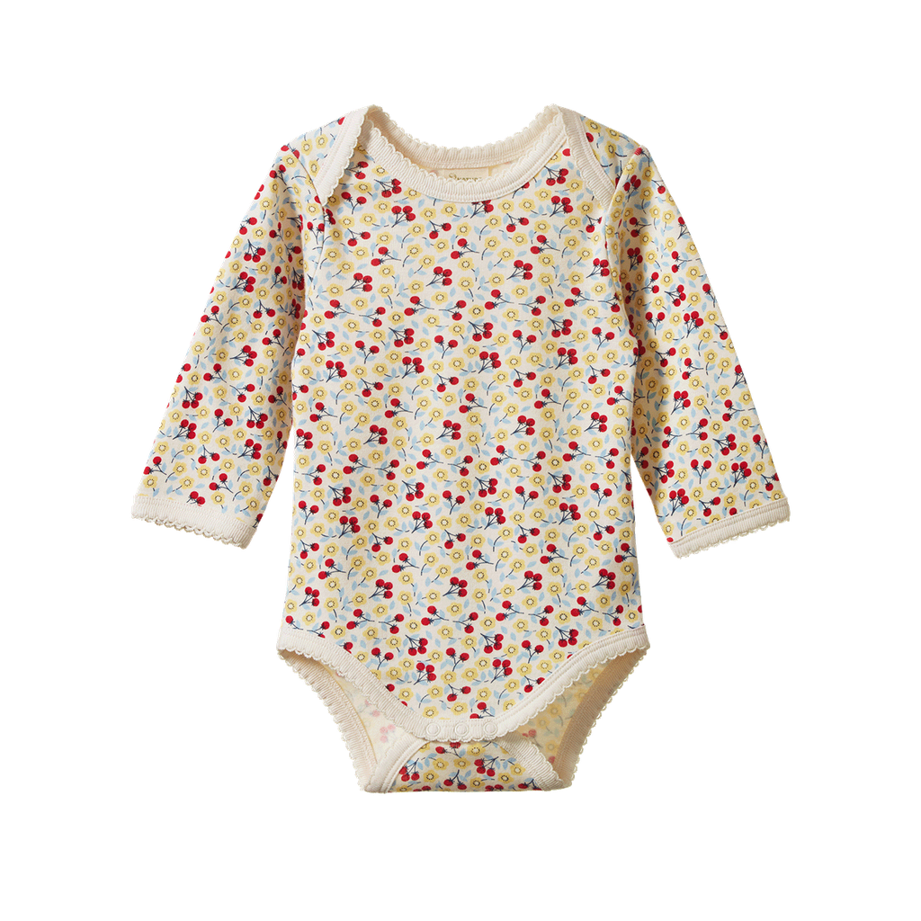 LONG SLEEVE BODYSUIT - Kitchen Garden Print | Nature Baby
