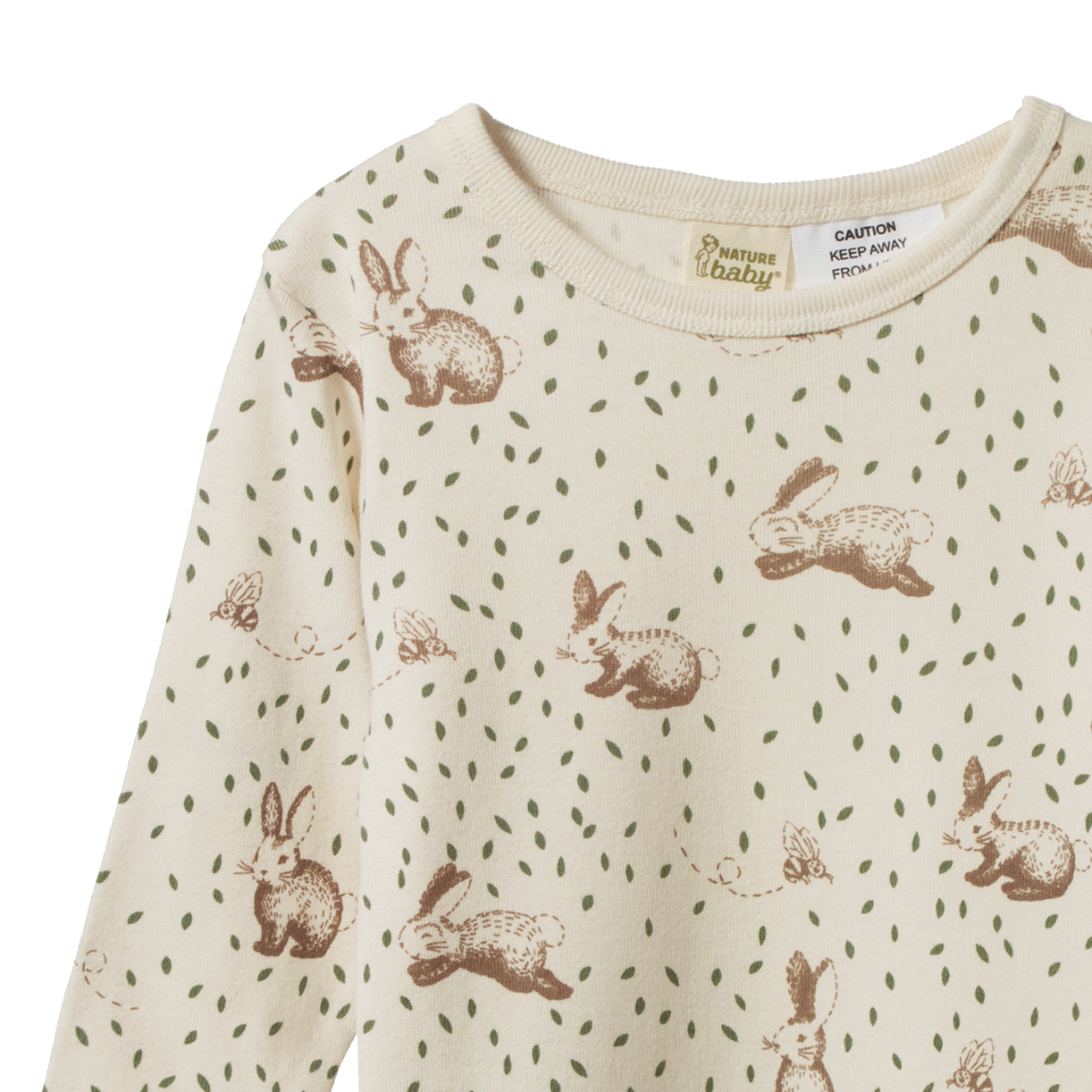 2PC LONG SLEEVE PYJAMAS - Rabbitty Print | Nature Baby