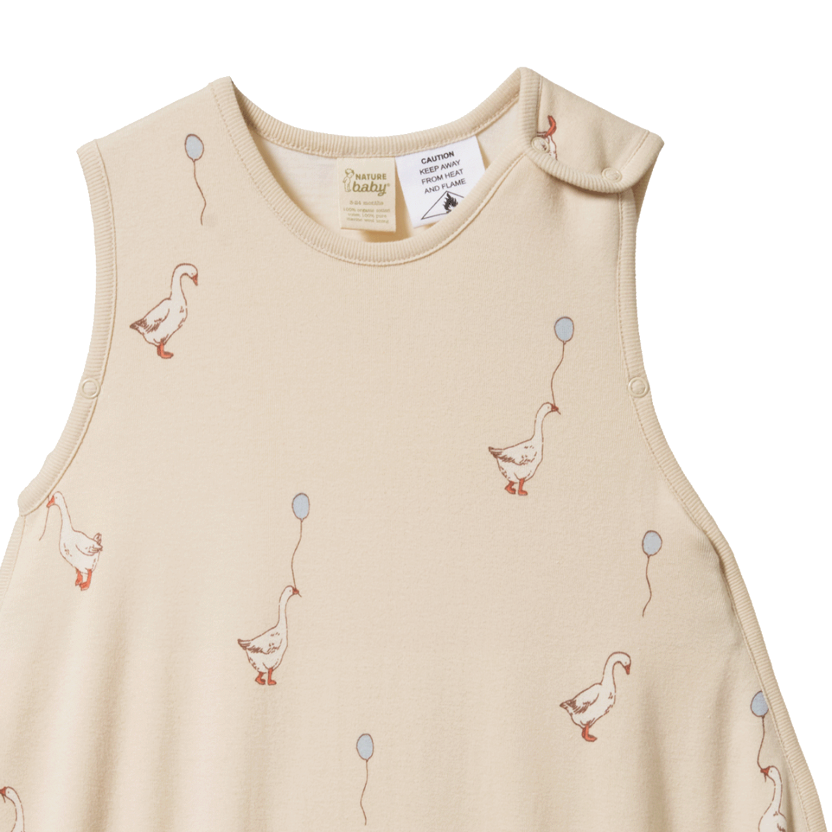 ORGANIC COTTON & MERINO SLEEPING BAG - Goose Lullaby Print | Nature Baby