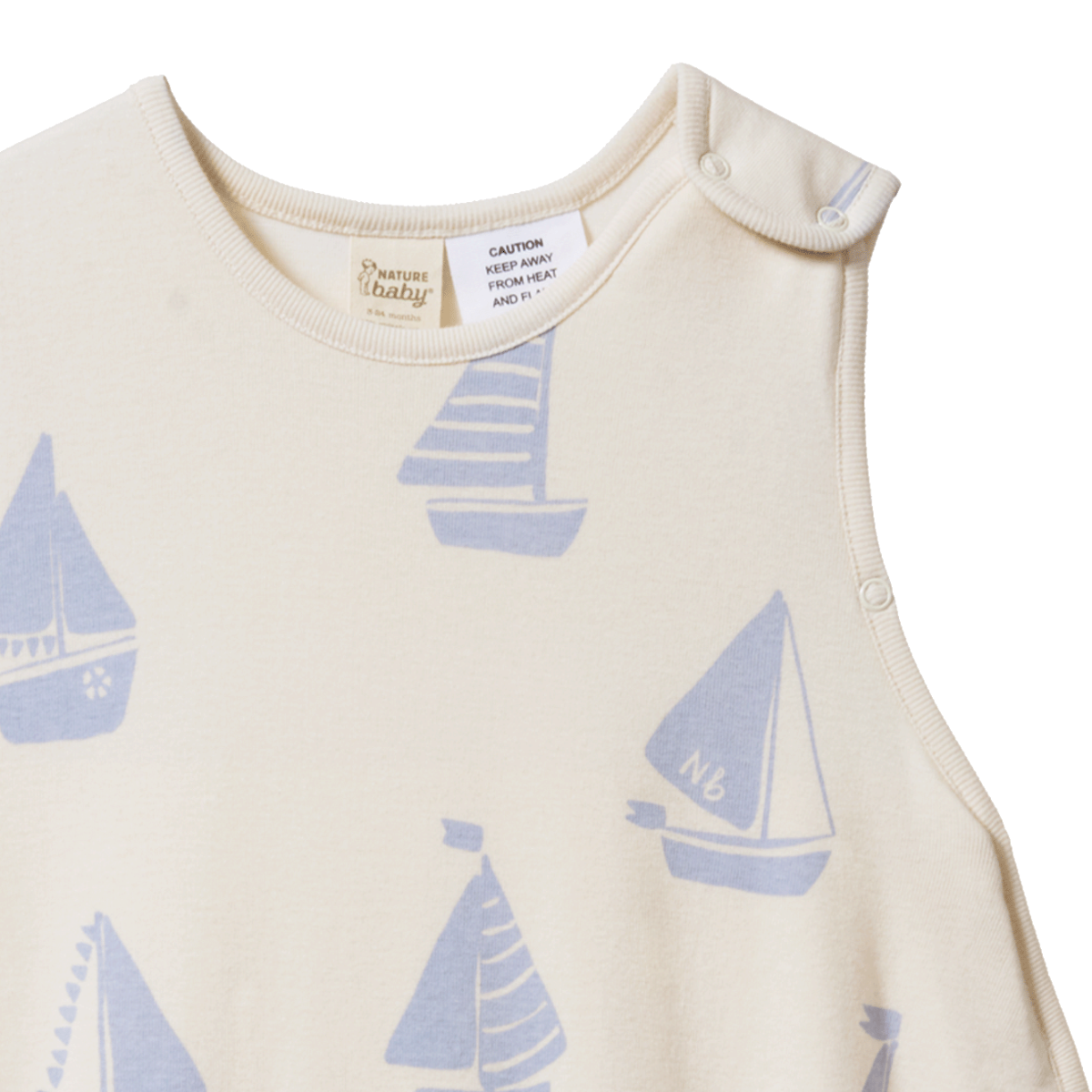 ORGANIC COTTON & MERINO SLEEPING BAG | Regatta Blue Print 3- 24M | Nature Baby