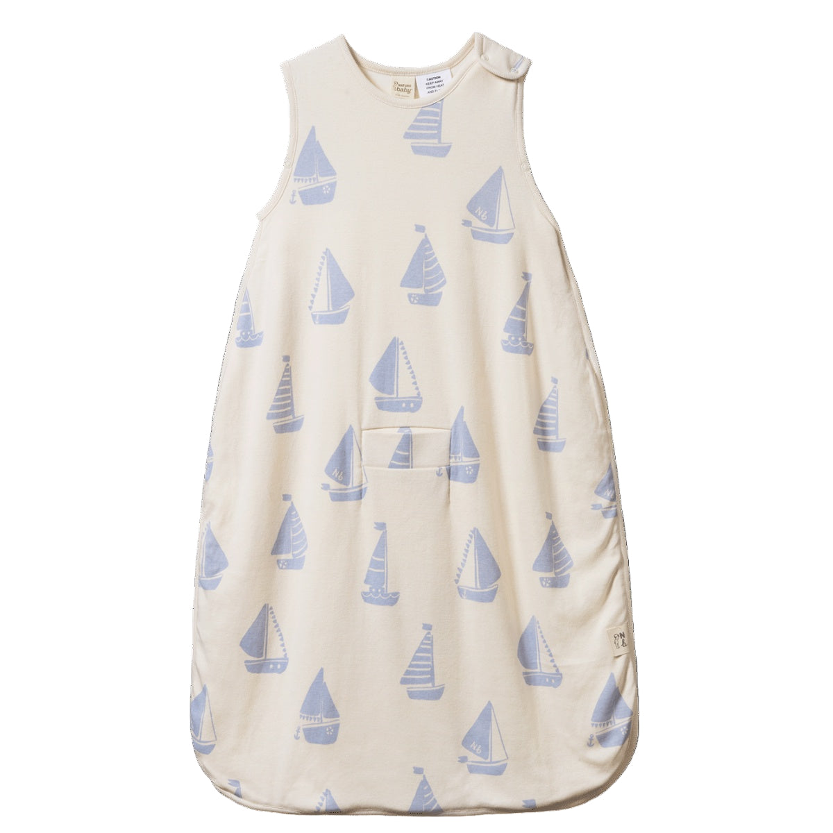 ORGANIC COTTON & MERINO SLEEPING BAG | Regatta Blue Print 3- 24M | Nature Baby