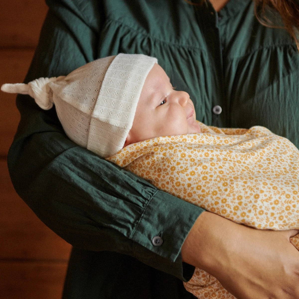 KNOTTED BEANIE POINTELLE - Natural |Nature Baby