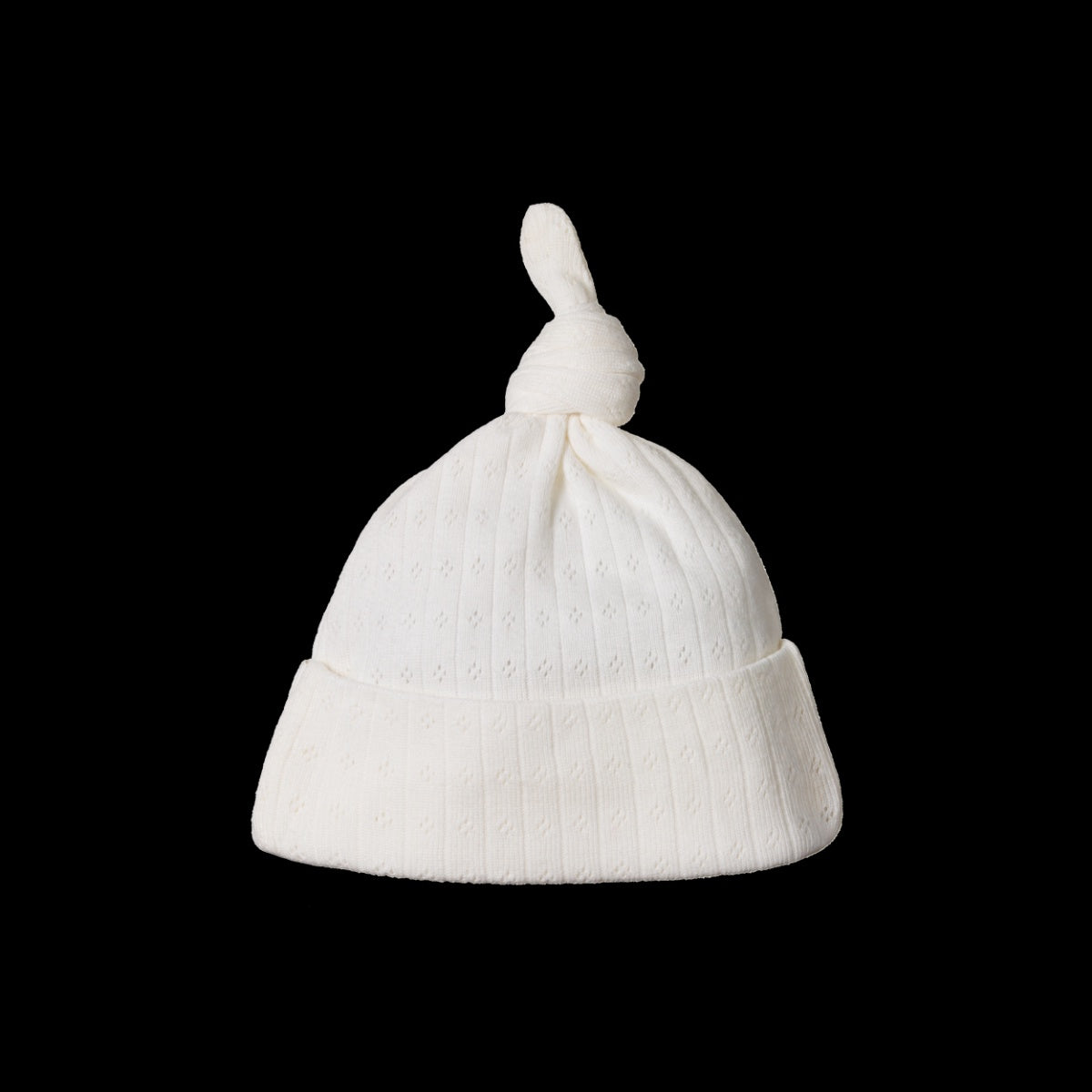 KNOTTED BEANIE POINTELLE - Natural |Nature Baby