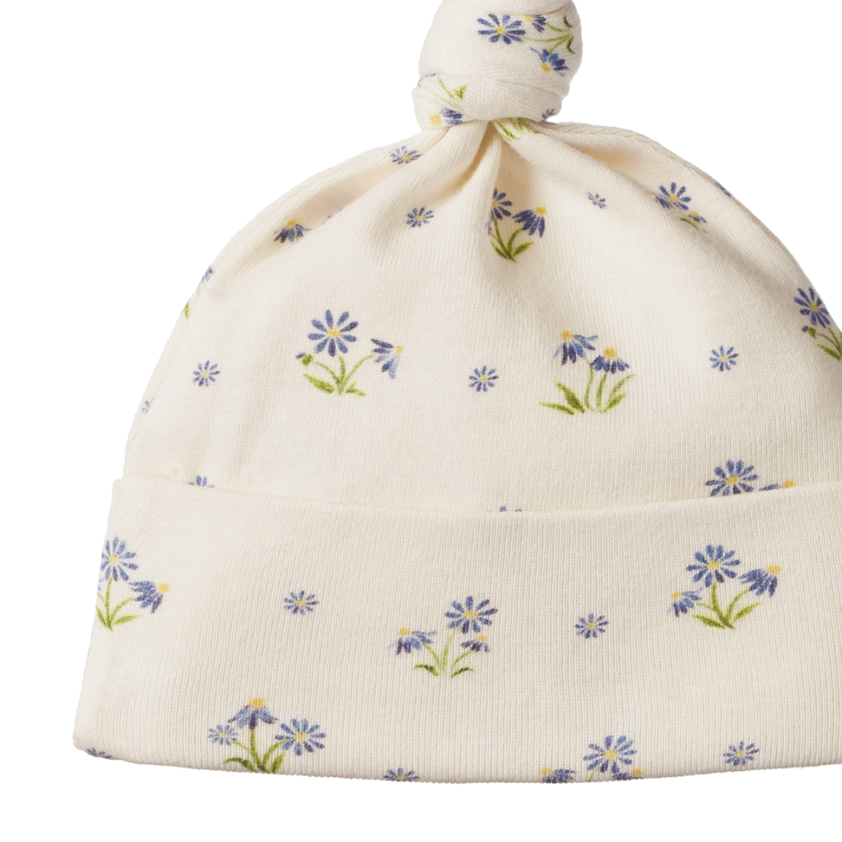 COTTON KNOTTED BEANIE - Daisy  Daze Print | Nature Baby